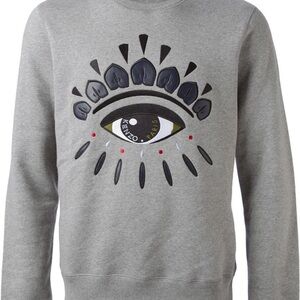 Kenzo Gray Eye Embroidered Sweatshirt Size S